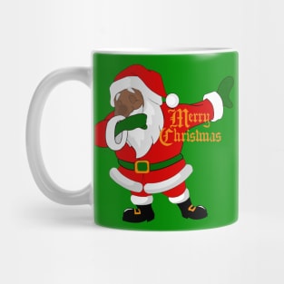 dabbing black santa claus funny christmas Mug